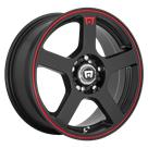 Felga MOTEGI RACING FS5 Matt Black Lip Red